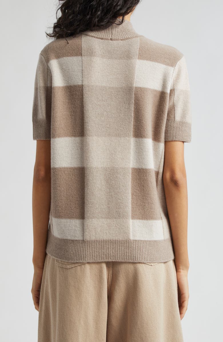 Emporio Armani Check Wool & Cashmere Mock Neck Sweater, Alternate, color,