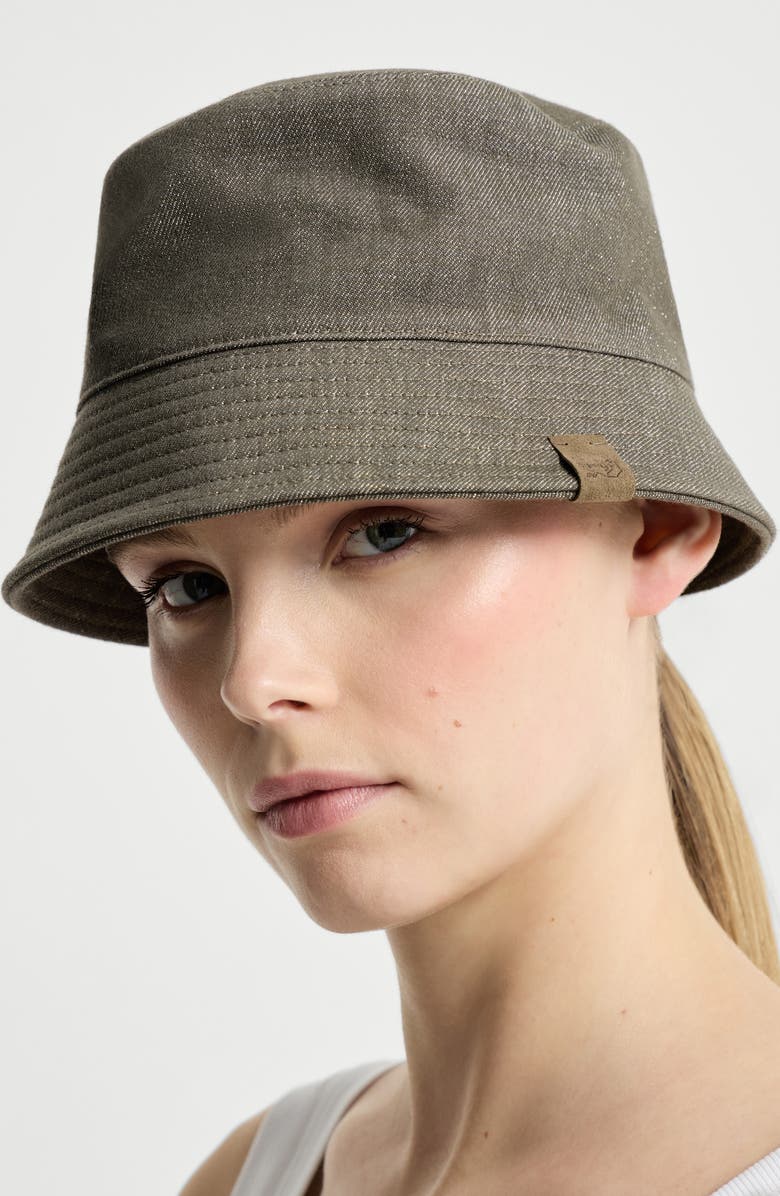 Brunello Cucinelli Bucket hat with logo, Alternate, color, Green