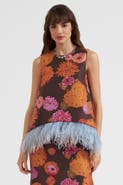 La DoubleJ La Scala Top With Feathers Jacquard Gyn Chocolate