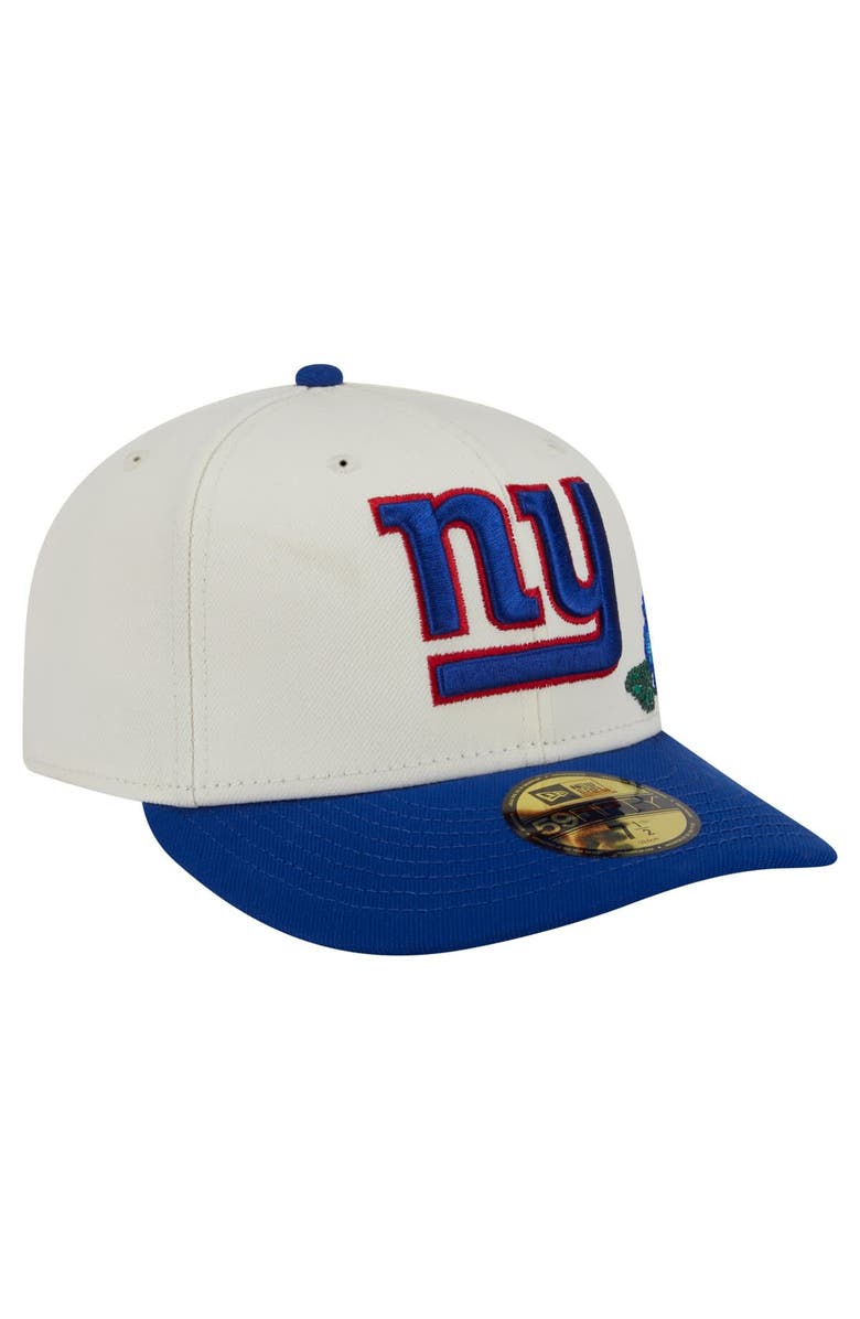 New Era Men's New Era Cream/Royal New York Giants Tonal Floral 59FIFTY Fitted Hat, Alternate, color, Cream