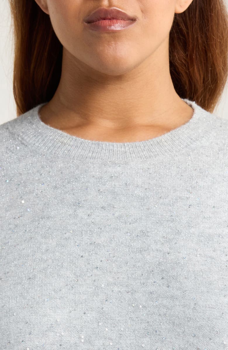 Vince Camuto Sequin Accent Creweck Sweater, Alternate, color, Vapor