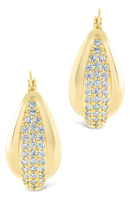 Sterling Forever Philina Pavé Cubic Zirconia Hoop Earrings