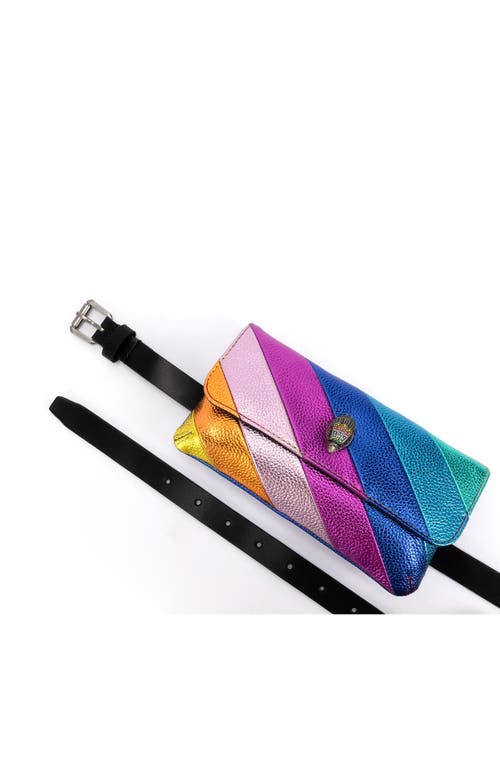 Kurt Geiger London Rainbow Metallic Leather Belt Bag In Multi