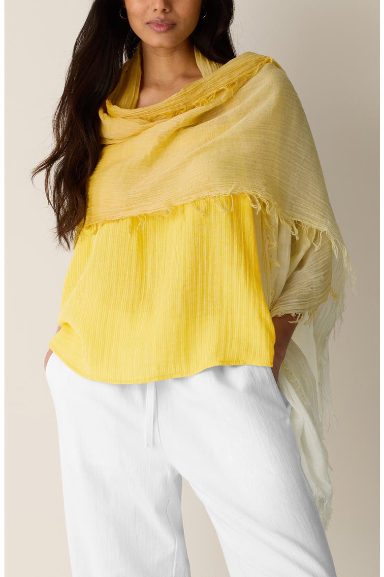 Watercolor Organic Cotton Blend Gauze Scarf, Alternate, color, SOLEIL