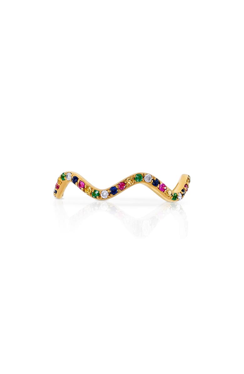 Sabine Getty Baby Memphis Multistone Wave Band Ring, Alternate, color, 