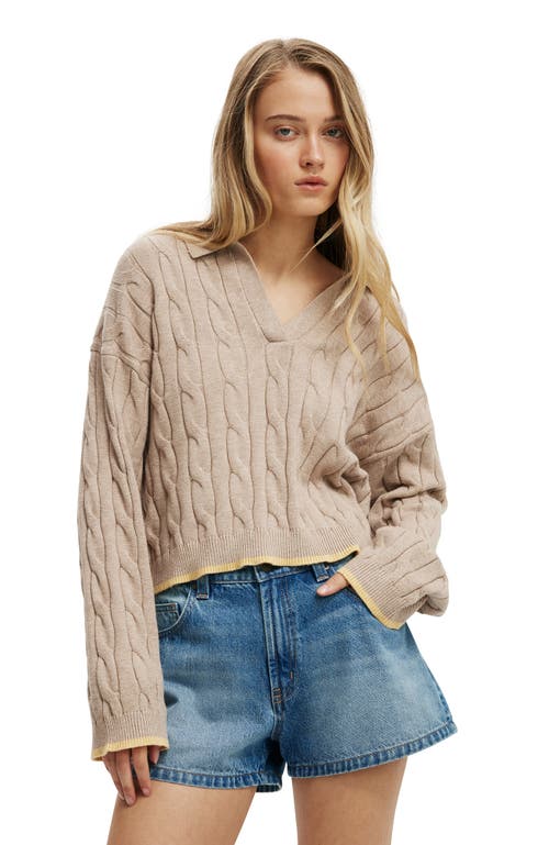Cotton On Luxe Collar Sweater In Brown