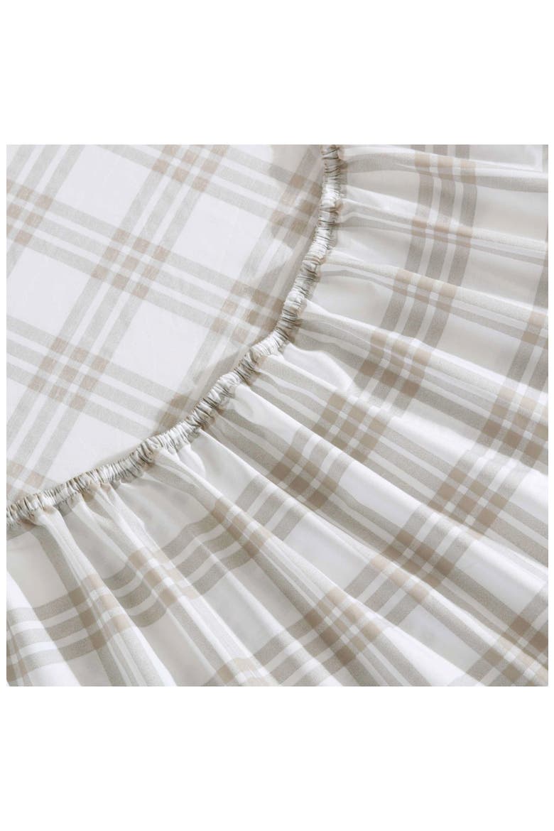 Basic Plaid Sheet Set, Alternate, color, WHITE/ SADDLE BEIGE