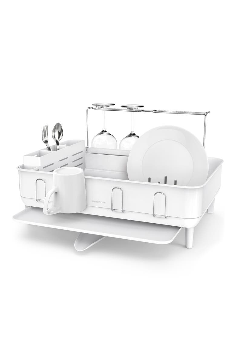steel frame dishrack, Main, color, WHITE