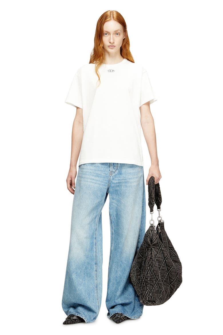 T-Normy-OD-S1 Metallic Oval D Cutout T-Shirt, Alternate, color, OFF/ WHITE