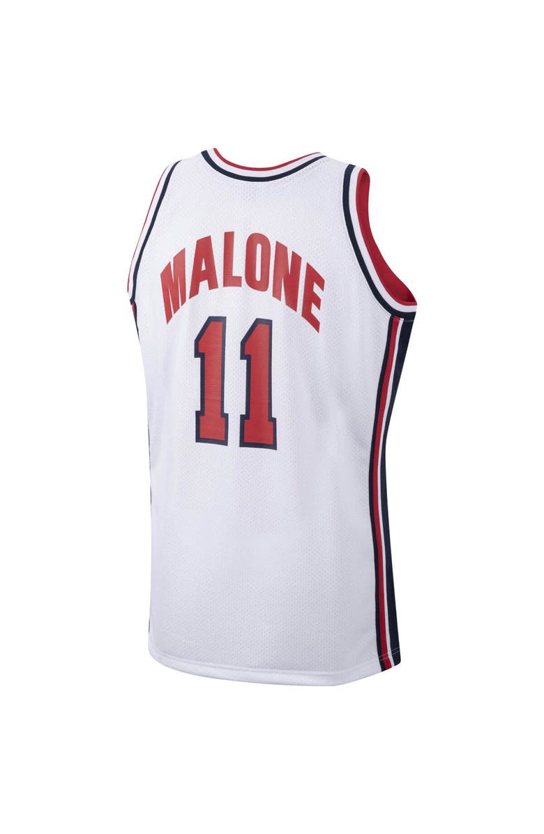 Mitchell & Ness Men's Mitchell & Ness Karl Malone White USA Basketball 1992 Authentic Jersey, Alternate, color, White