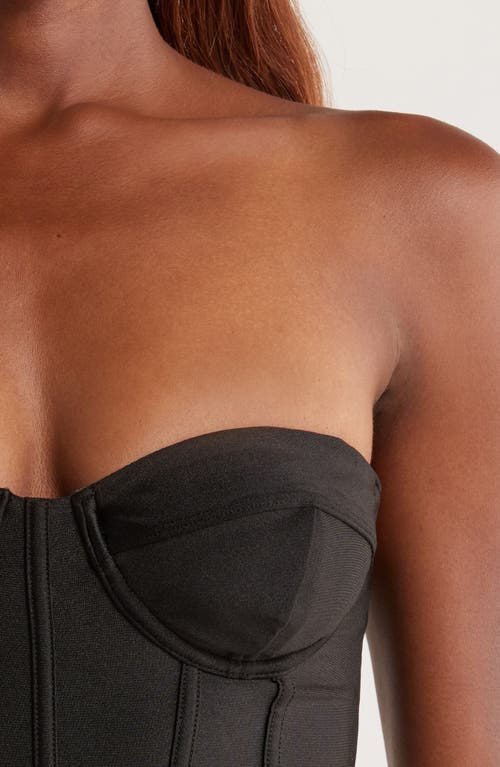 Kulani Kinis Contour Underwire Strapless One-piece Swimsuit In Black