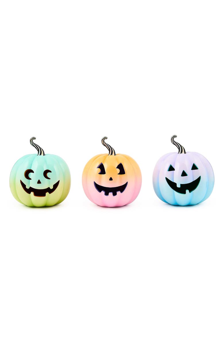 MACKENZIE CHILDS Trick or Treat Set of 3 Illuminated Jack O' Lanterns, Main, color, 