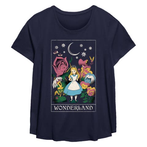 Women's Alice in Wonderland Trippy Tarot Card  Graphic T-Shirt