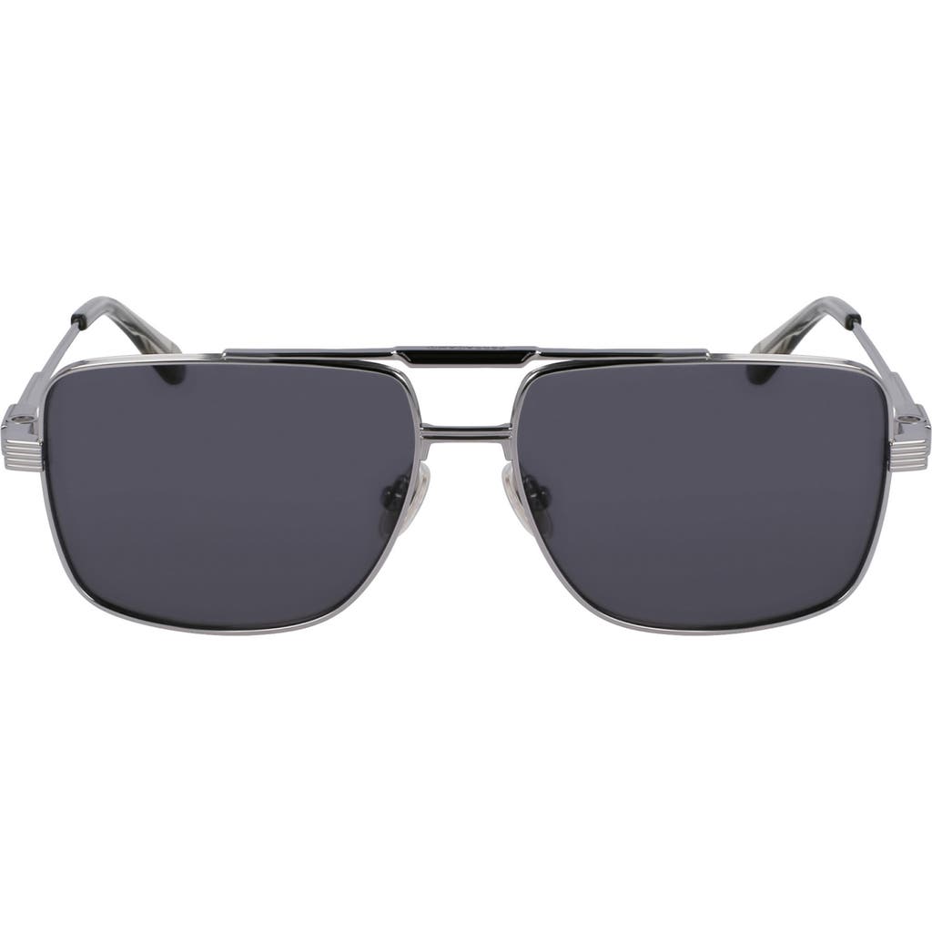 Ferragamo Gancini Prisma 60mm Navigator Sunglasses In Light Ruthenium