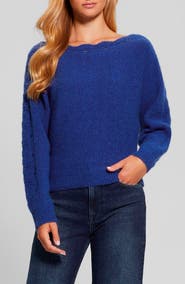 GUESS Malorie Pointelle Detail Dolman Sleeve Sweater