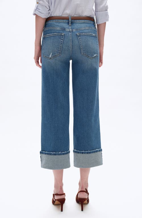Bayeas Cuffed Low Rise Relaxed Straight Leg Jeans In Blue