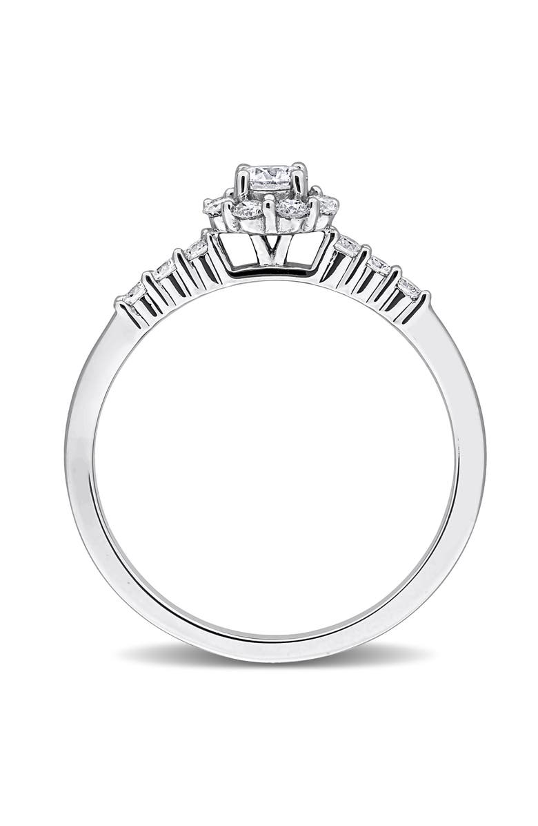 Created Forever Sterling Silver Lab Grown Diamond Halo Ring, Alternate, color, Silver