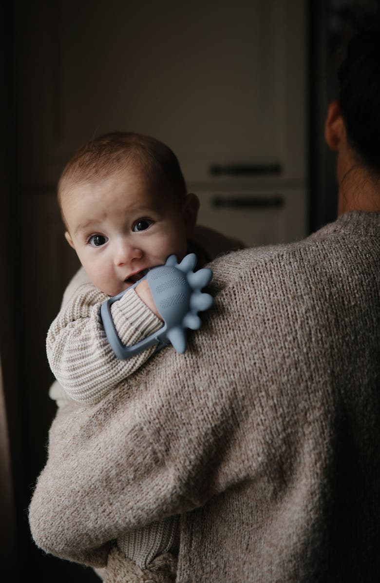 Mushie No-Drop Dino Teether Toy, Alternate, color, Tradewinds