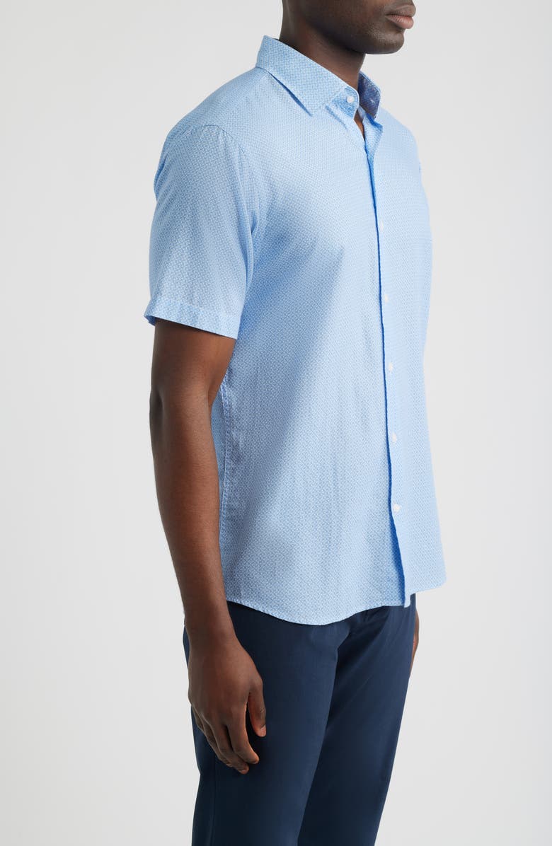 Peter Millar Windsail Short Sleeve Button-Up Shirt, Alternate, color, Bluebird