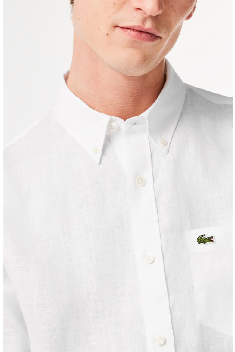 Regular Fit Linen Button-Down Shirt, Alternate, color, WHITE