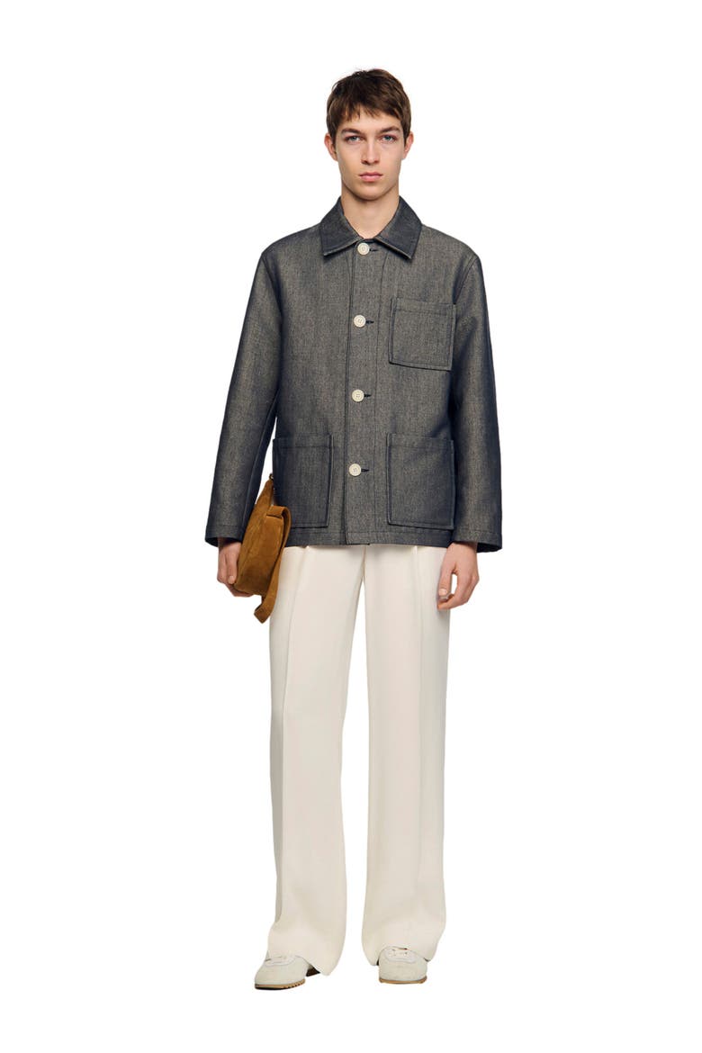 Denim-effect worker jacket, Alternate, color, Denim