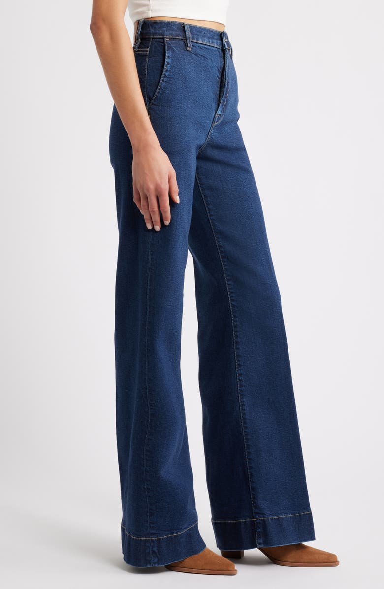 HIDDEN JEANS High Waist Flare Trouser Jeans, Alternate, color, Dark Wash