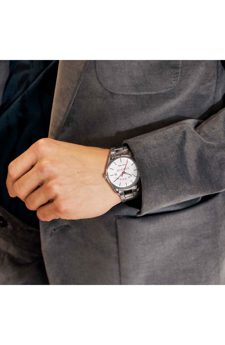 Ted Baker Leytonn Bracelet Watch, 40mm, Alternate, color, Silver/ White/ Silver