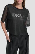 DKNY Mesh Overlay Logo Top