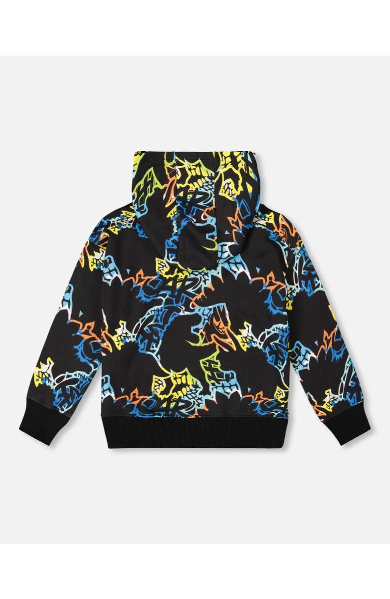 Deux par Deux Hooded Fleece Sweatshirt, Alternate, color, Black