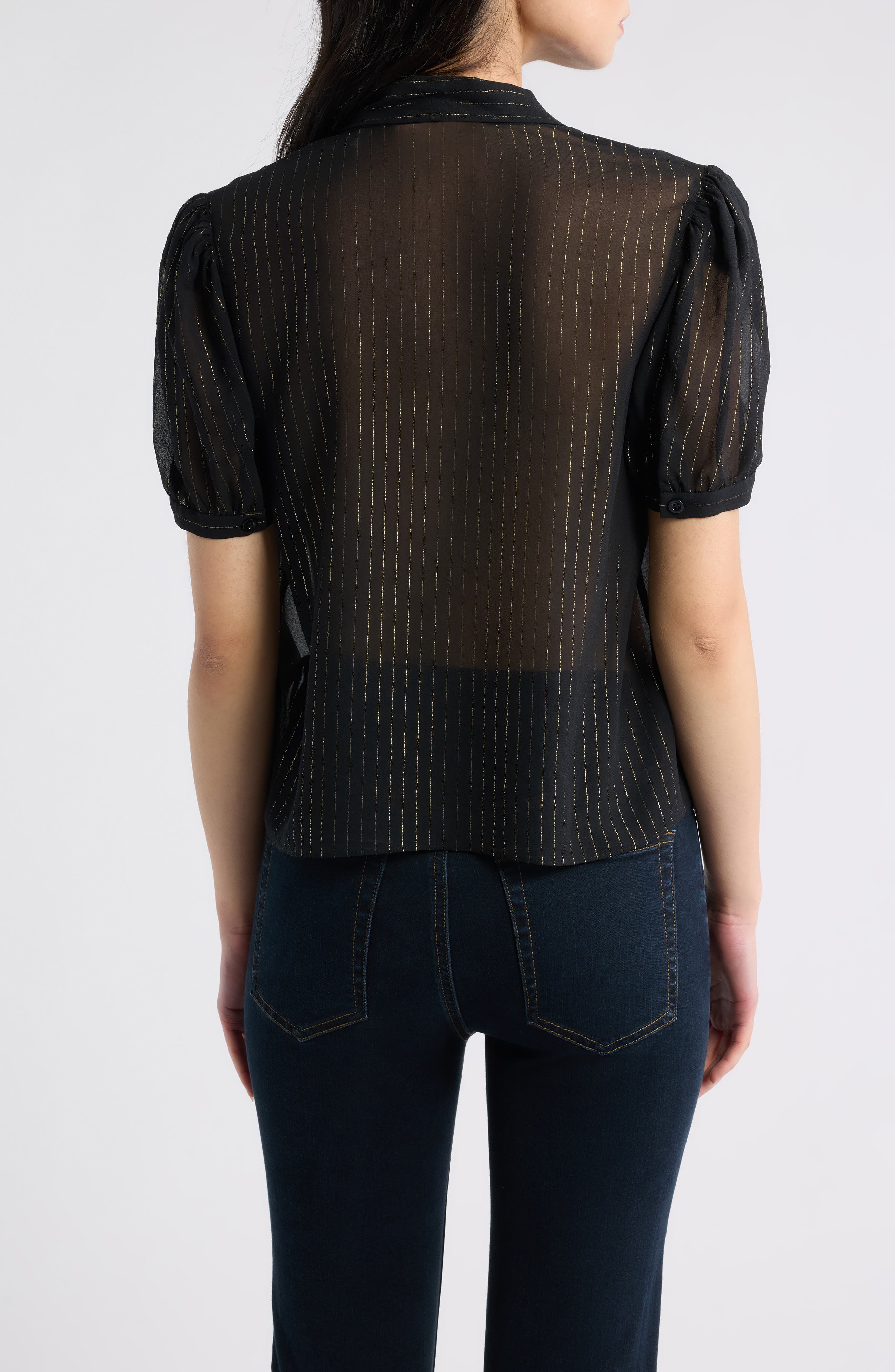 FRAME The Sonnet Metallic Stripe Top (Women) | Nordstrom