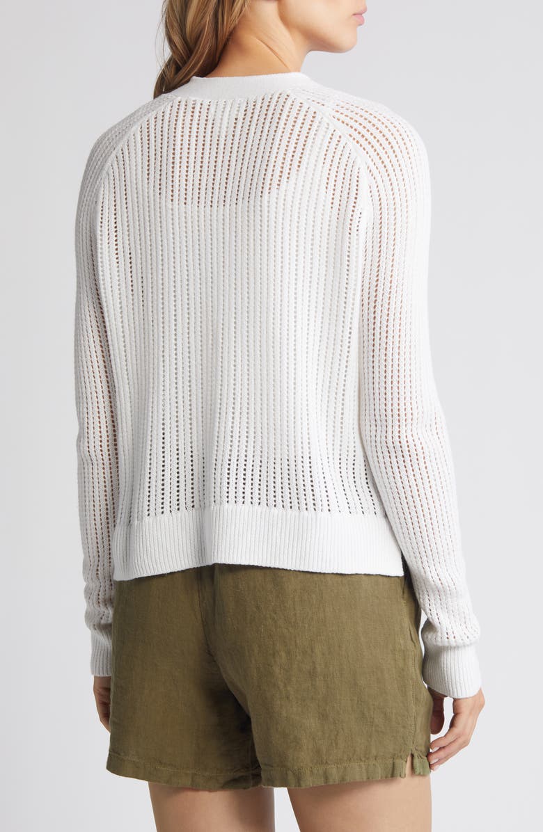 Caslon<sup>®</sup> Cotton Blend Pointelle Cardigan, Alternate, color, 