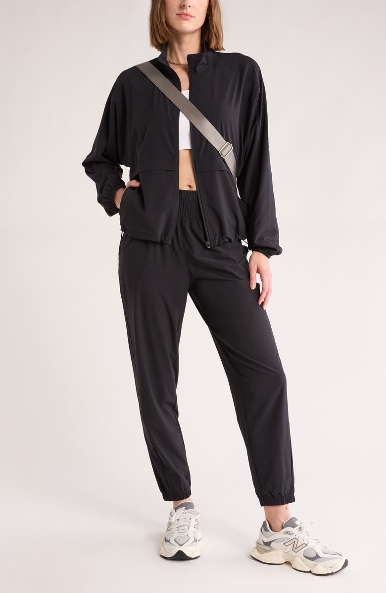 Z by Zella Interval Zip Up Jacket, Alternate, color, Black