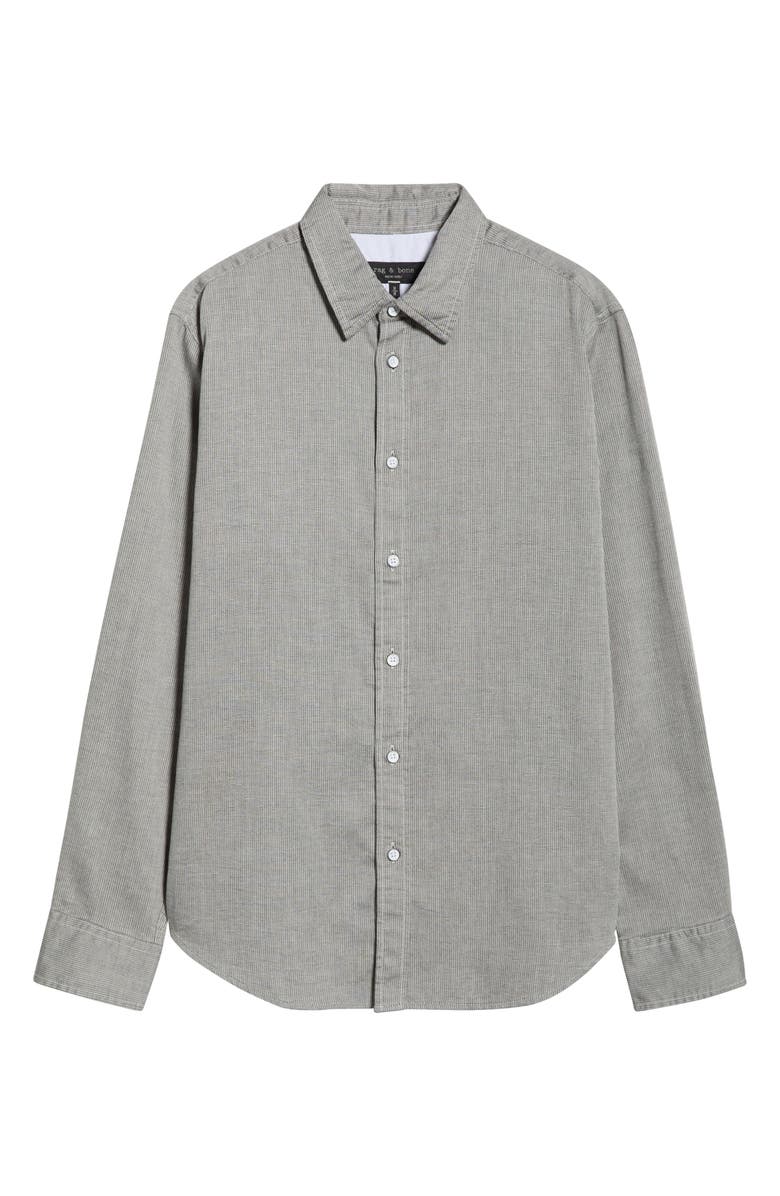 rag & bone Tomlin Dobby Stretch Button-Up Shirt, Alternate, color, Chalk