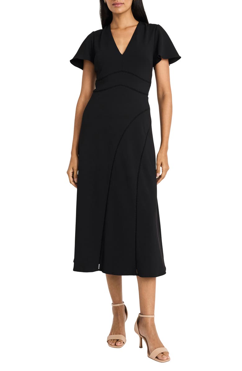 Maggy London Lattice Detail Midi Dress, Main, color, 