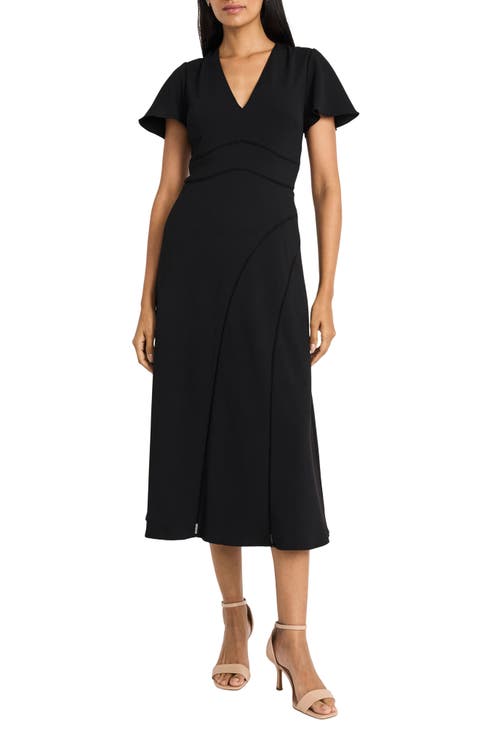 Lattice Detail Midi Dress