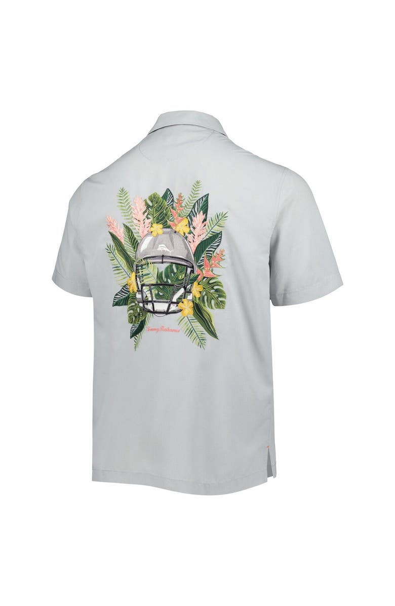 Tommy Bahama Men's Tommy Bahama Gray Cleveland Browns Coconut Point Frondly Fan Camp IslandZone Button-Up Shirt, Alternate, color, Gray