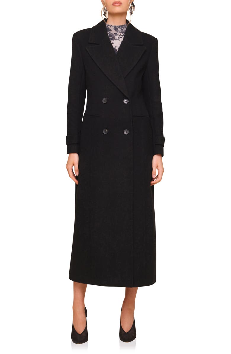 Avec Les Filles Tailored Maxi Coat, Alternate, color, Black