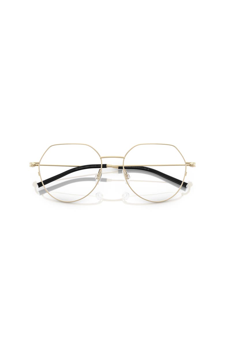 Moncler 54mm Irregular optical glasses, Alternate, color, Gold