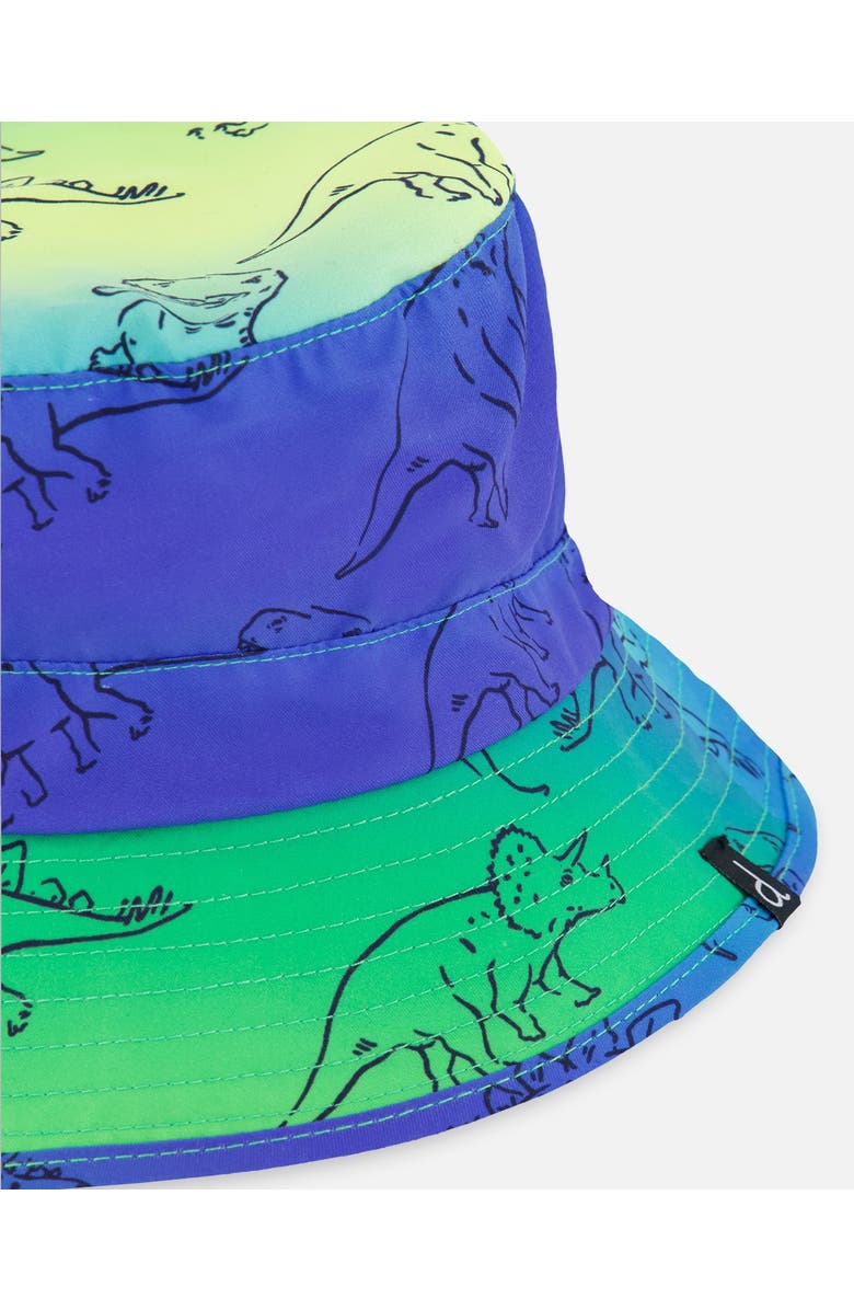 Deux par Deux Little Boy's Printed Beach Hat Vibrant Blue And Green Dino, Alternate, color, Vibrant Blue And Green Dino