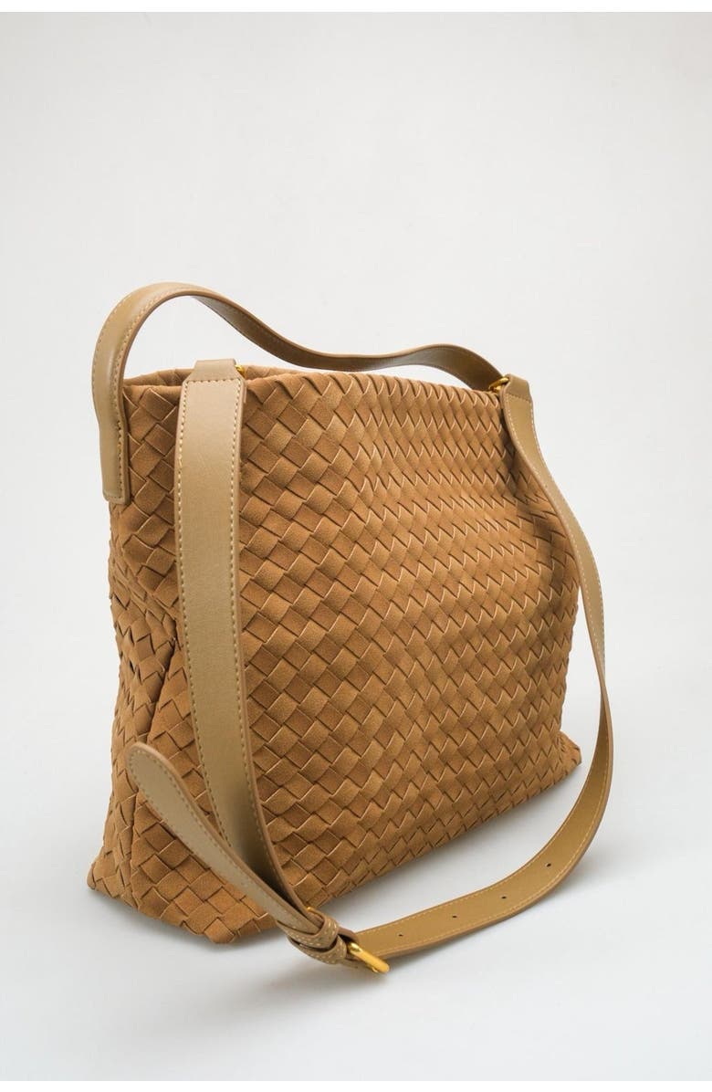 Prologue Shoes Celauna Woven Shoulder Bag, Main, color, Mustard