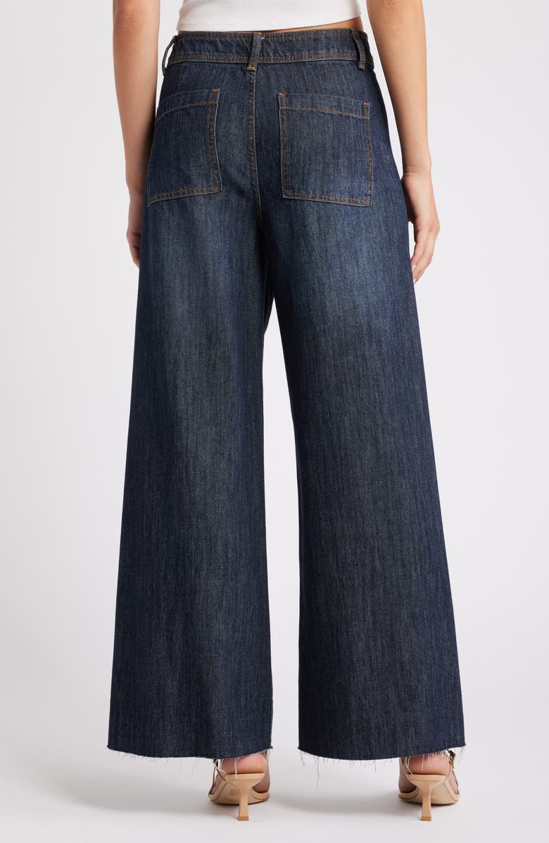 Ashley Mason Raw Hem Ankle Wide Leg Jeans, Alternate, color, 