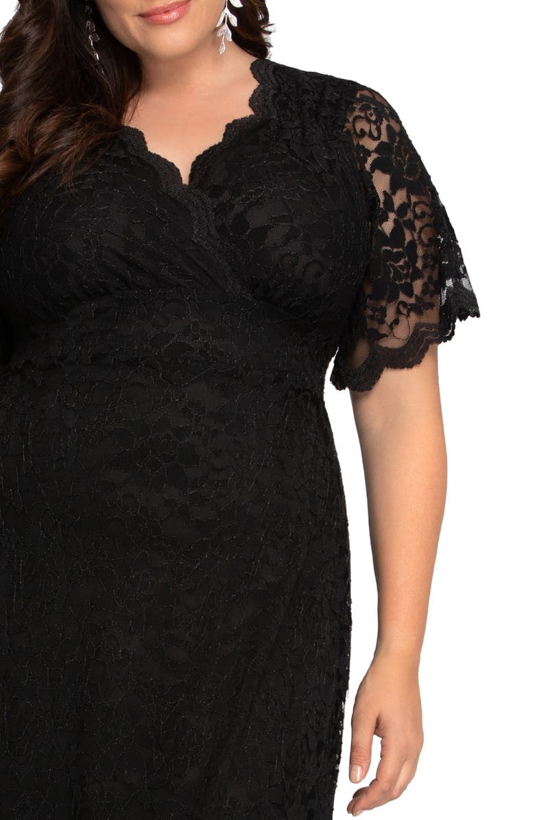 Kiyonna Retro Glam Lace Cocktail Dress, Alternate, color, 