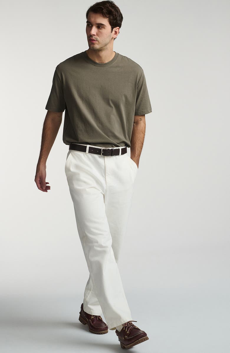 Mavi Jeans Relaxed Fit Flat Front Cotton Twill Chinos, Alternate, color, Antique White