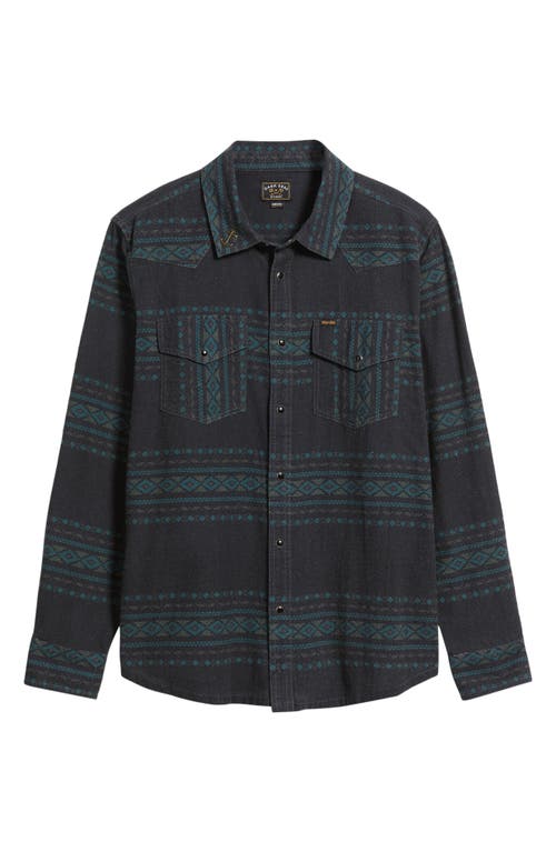 Dark Seas Austin Print Snap-up Shirt In Gray
