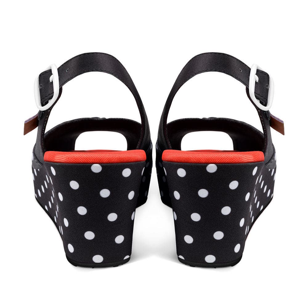 Hot Chocolate Design Rockabilly Women's Wedge Sandals, Alternate, color, Rockabilly