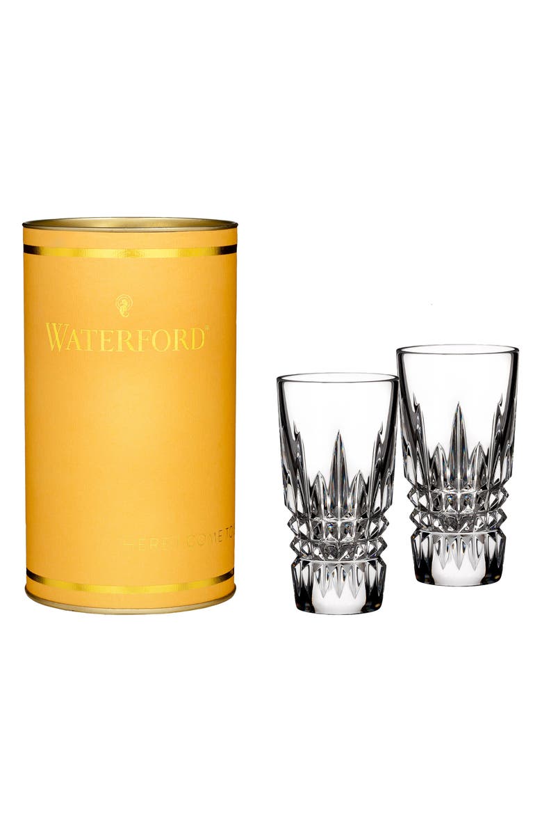 Waterford Giftology Lismore Diamond Set of 2 Lead Crystal Shot Glasses, Main, color,