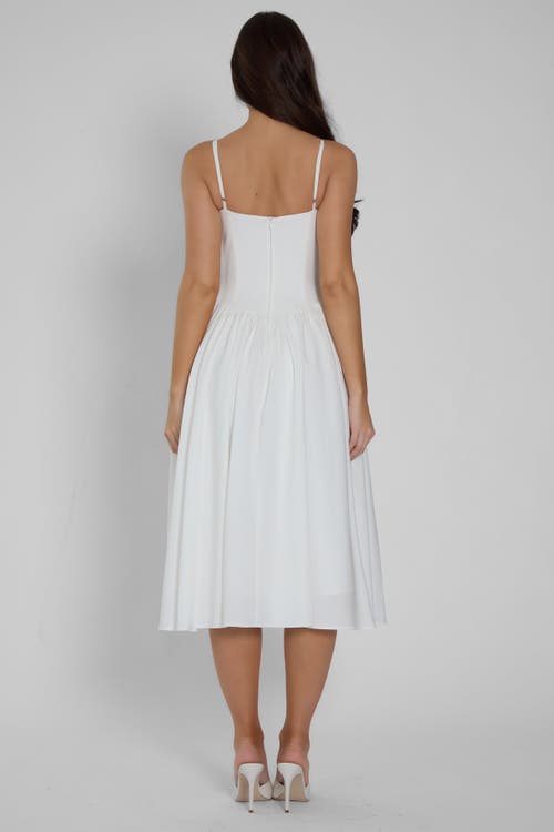 Leau Ballerina Bustier Midi Dress In White