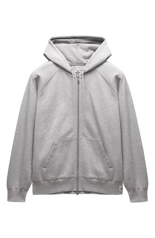 Reigning Champ Midweight Fleece Zip Hoodie In Heather Grey