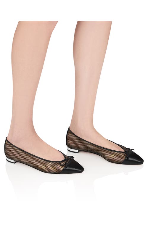Aquazzura Gioia Cap Toe Ballet Flat In Black