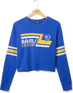 Junk Food Rams Retro Cropped Graphic Sweatshirt